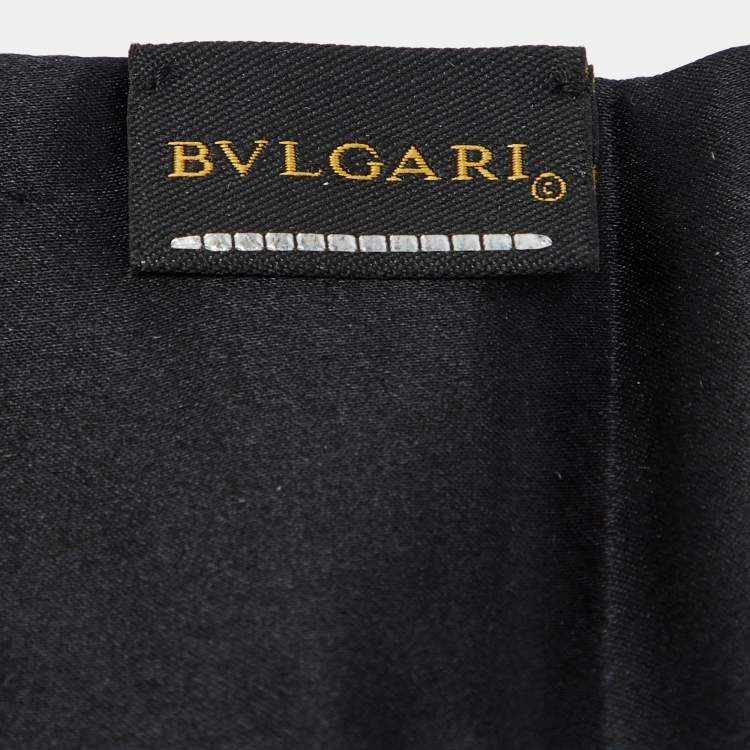 Pre Owned Bvlgari Black Serpenti Sequin Embellished Silk Bandeau 