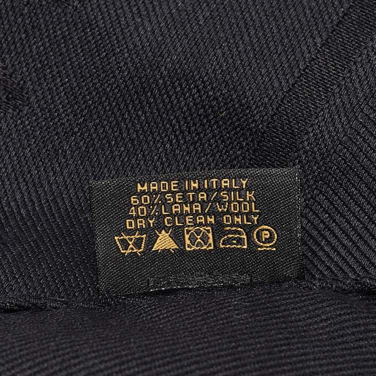 Pre Owned Bvlgari Black Silk Blend Logomania Stole