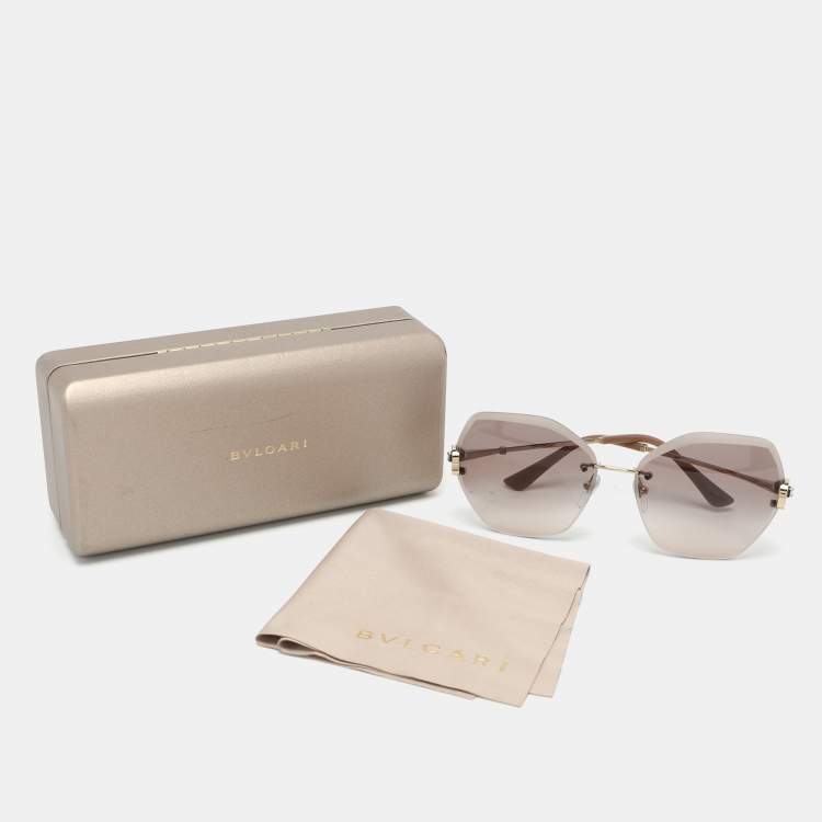 Pre Owned Bvlgari Brown Gradient BV 6105B Sunglasses