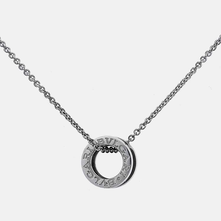 Pre Owned Bvlgari B.Zero1 Ceramic Sterling Silver Pendant Necklace