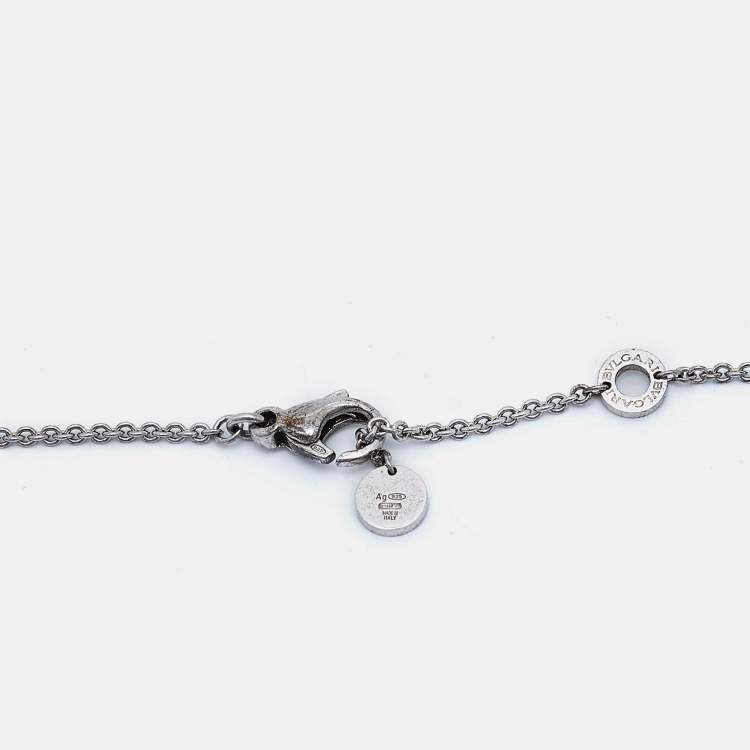 Pre Owned Bvlgari B.Zero1 Ceramic Sterling Silver Pendant Necklace