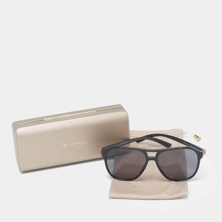 Pre Owned Bvlgari Black 7034 Diagono Square Sunglasses