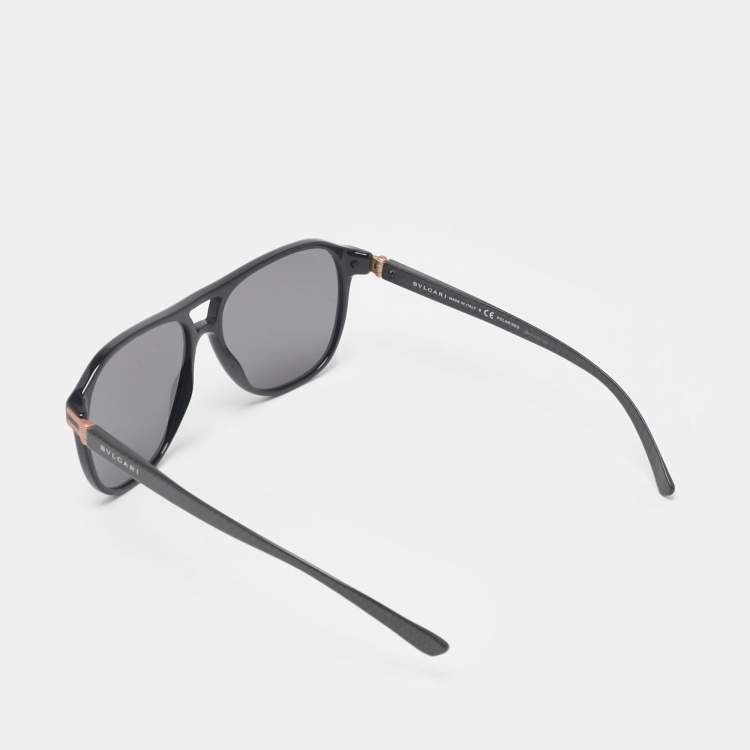 Pre Owned Bvlgari Black 7034 Diagono Square Sunglasses