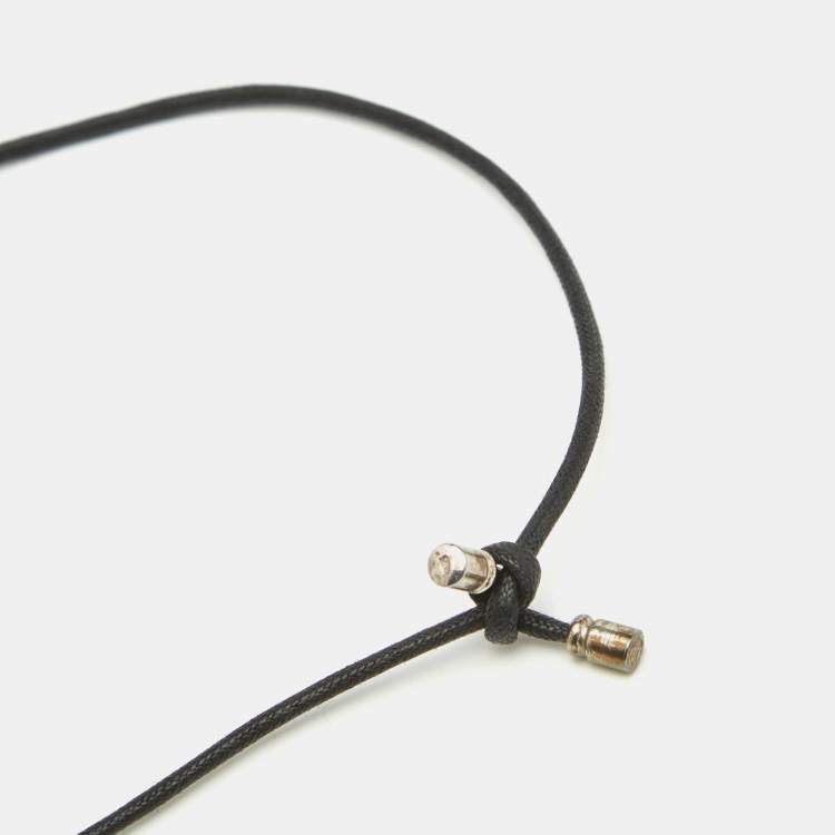 Pre Owned Bvlgari Save the Children Circle Sterling Silver Cord Pendant Necklace