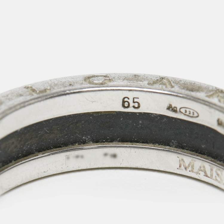 Pre Owned Bvlgari B.Zero1 Save the Children Ceramic Sterling Silver Ring Size 65