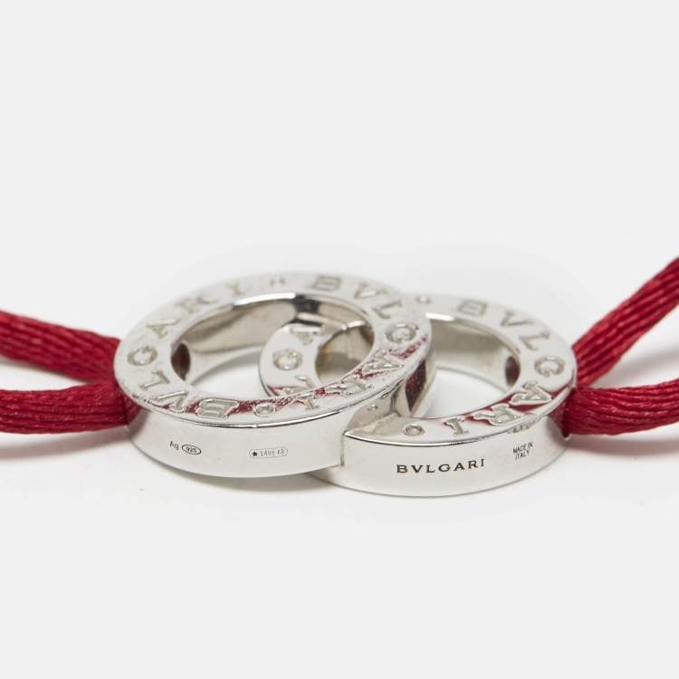 Pre Owned Bvlgari Bvlgari Sterling Silver Adjustable Cord Bracelet