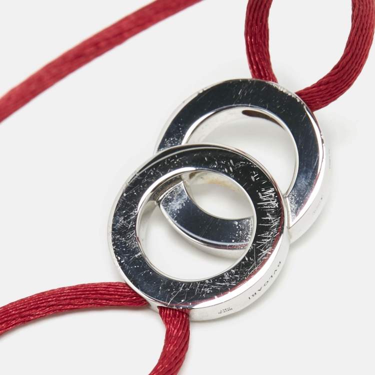 Pre Owned Bvlgari Bvlgari Sterling Silver Adjustable Cord Bracelet