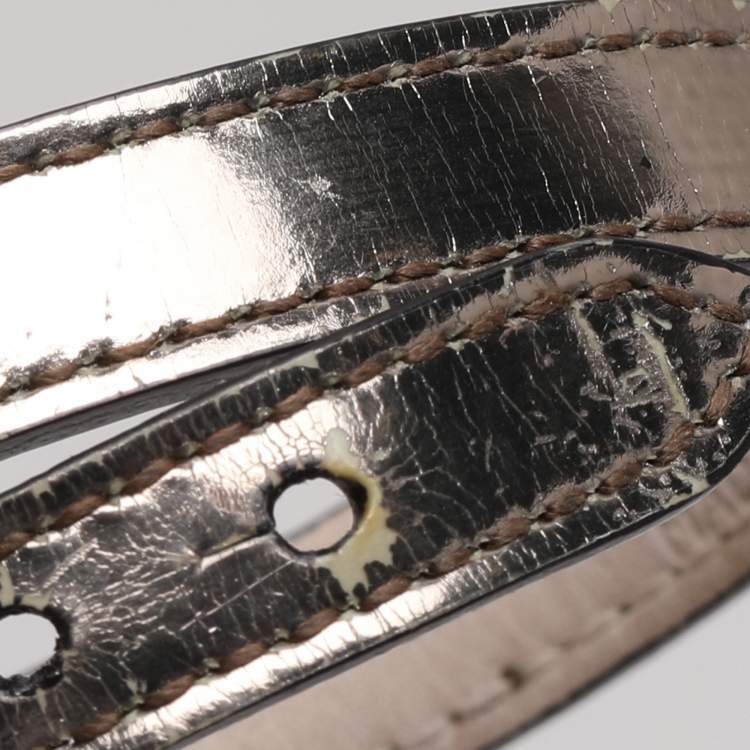 Pre Owned Bvlgari Metallic Leather Serpenti Forever Wrap Bracelet
