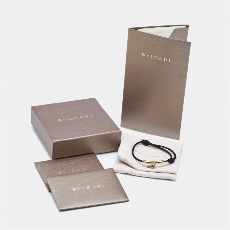 Pre Owned Bvlgari Serpenti Forever Enamel Gold Tone Cord Bracelet