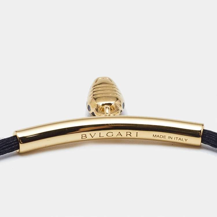 Pre Owned Bvlgari Serpenti Forever Enamel Gold Tone Cord Bracelet