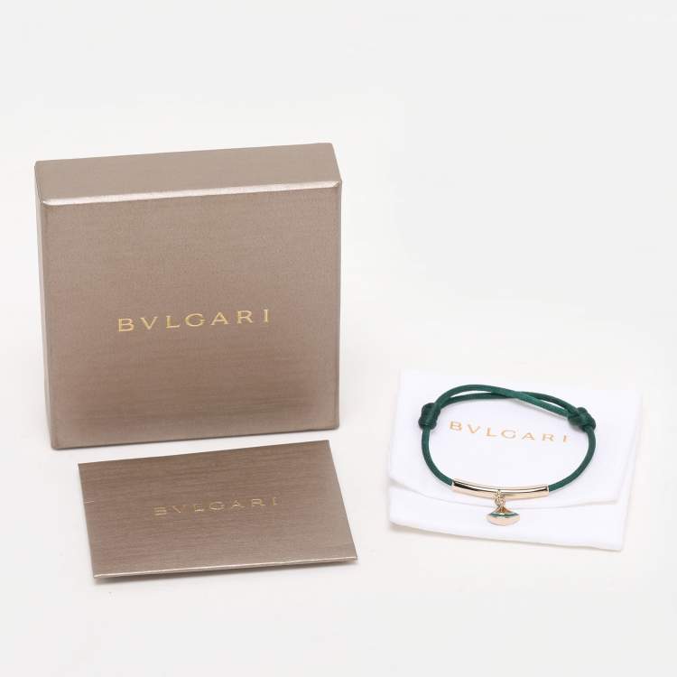 Pre Owned Bvlgari Divas' Dream Enamel Gold Tone Cord Bracelet