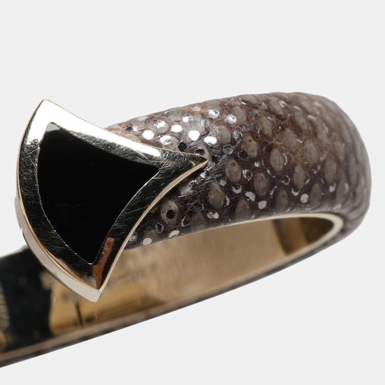 Pre Owned Bvlgari Divas' Dream Multicolor Lizard Leather and Enamel Bracelet