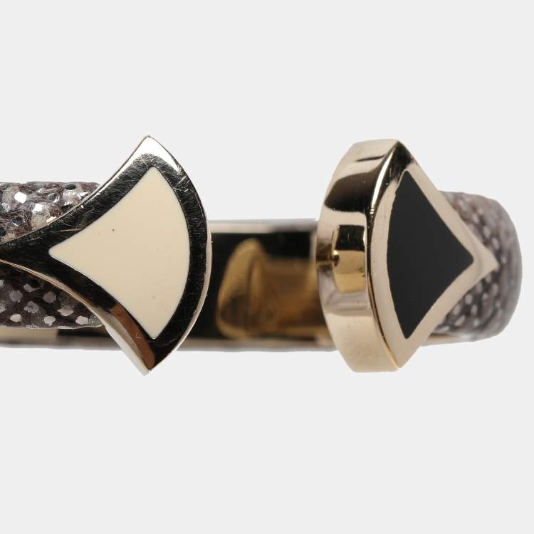 Pre Owned Bvlgari Divas' Dream Multicolor Lizard Leather and Enamel Bracelet