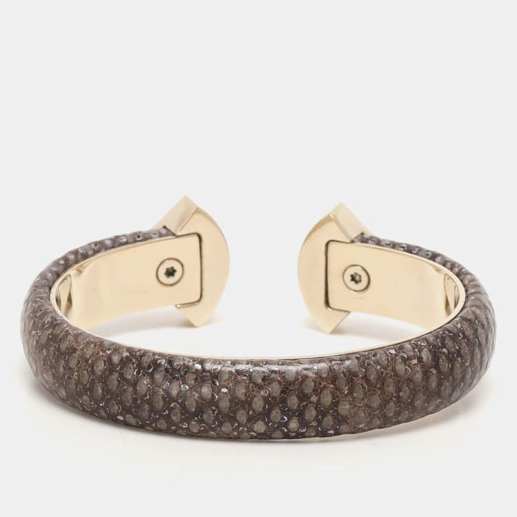 Pre Owned Bvlgari Divas' Dream Multicolor Lizard Leather and Enamel Bracelet