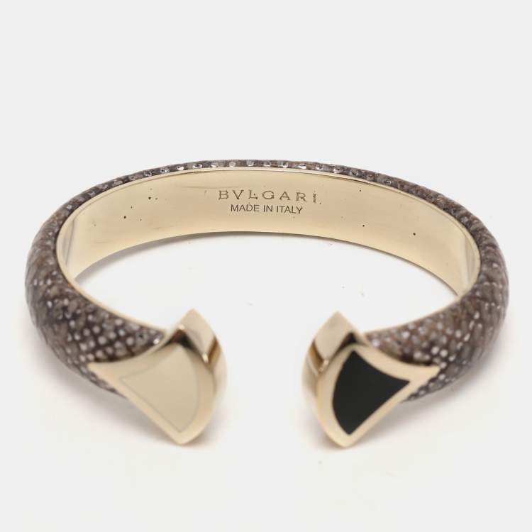 Pre Owned Bvlgari Divas' Dream Multicolor Lizard Leather and Enamel Bracelet