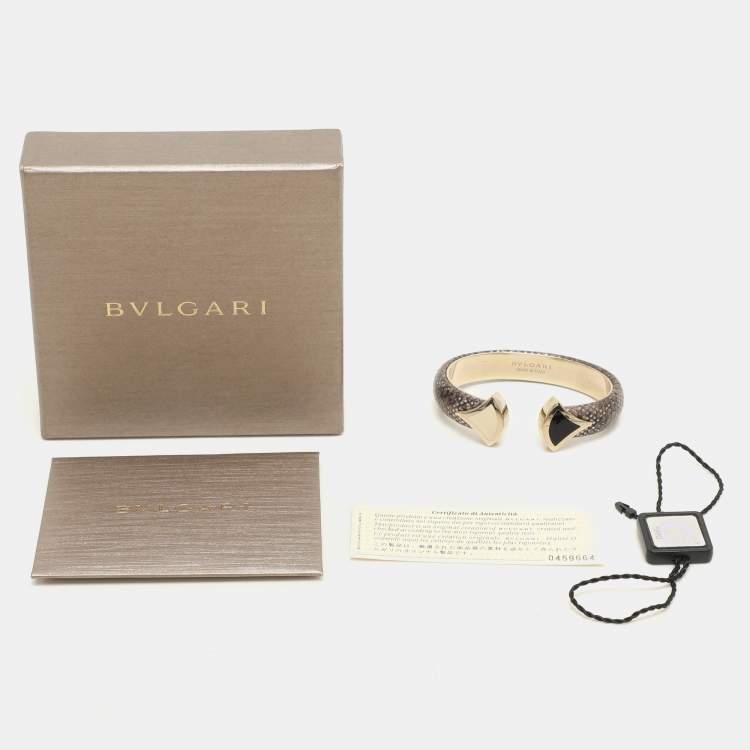 Pre Owned Bvlgari Divas' Dream Multicolor Lizard Leather and Enamel Bracelet
