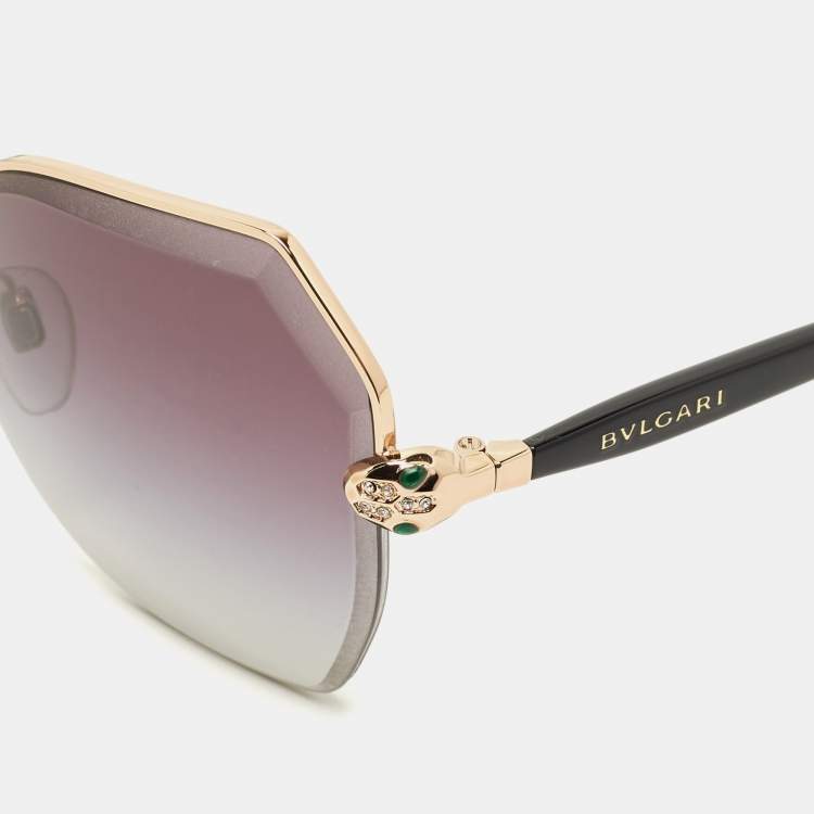 Pre Owned Bvlgari Black Gradient 6102 B Serpenti Cat Eye Sunglasses