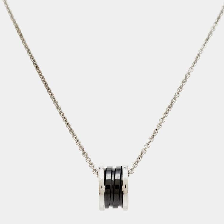 Pre Owned Bvlgari B. Zero1 Save the Children Ceramic Sterling Silver Pendant Necklace