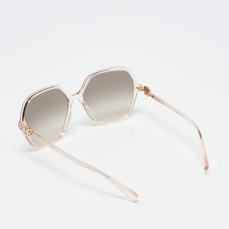 Pre Owned Bvlgari Peach/Grey Gradient 8238 B Oversized Sunglasses