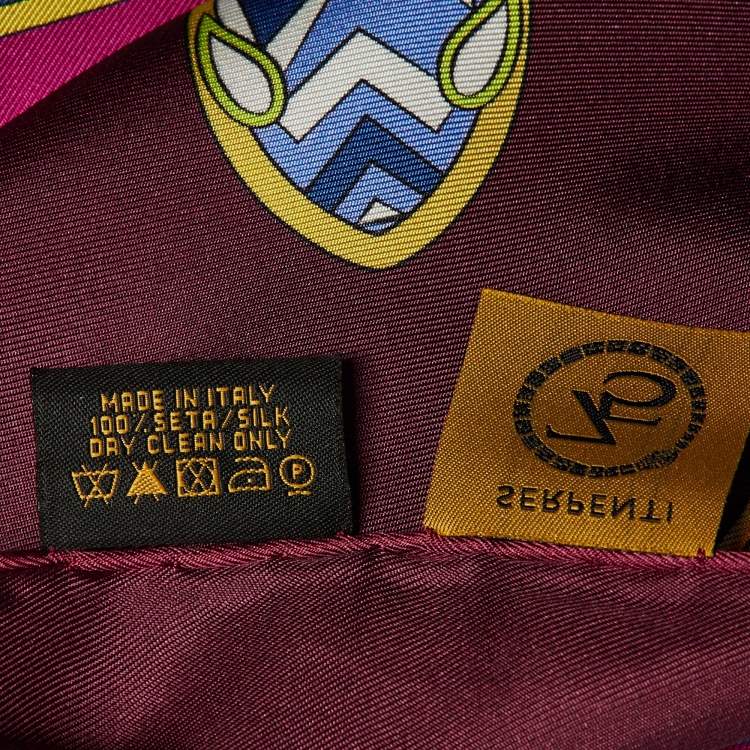 Pre Owned Bvlgari Pink/Burgundy Serpenti 75 Silk Scarf 