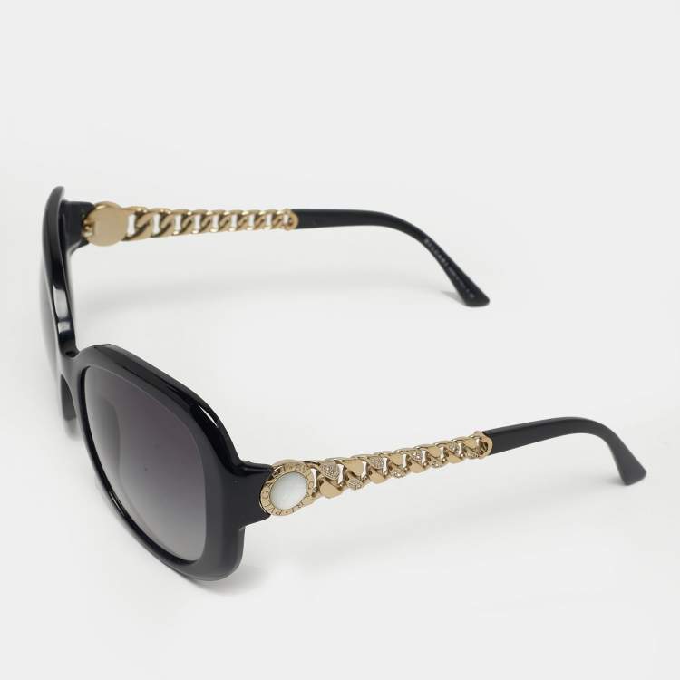 Pre Owned Bvlgari Black Gradient 8129 H B Butterfly Sunglasses