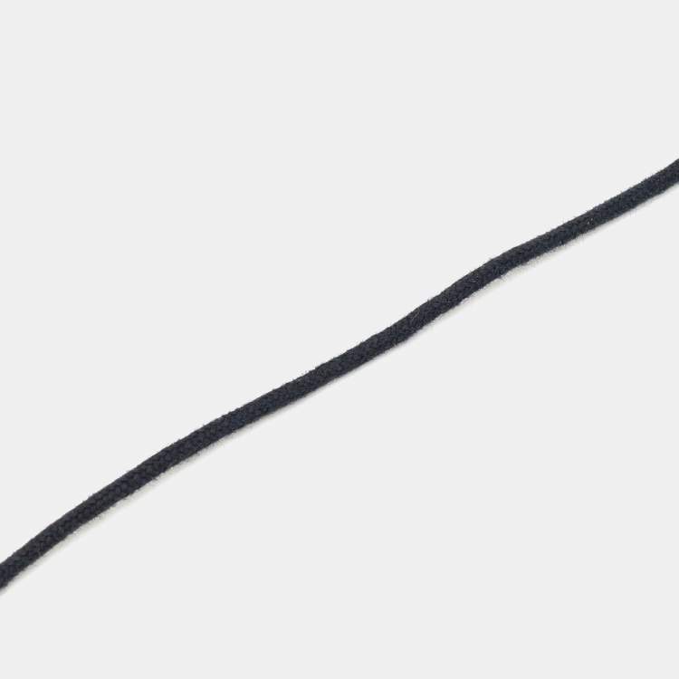 Pre Owned Bvlgari Fortuna Grande Sterling Silver Pendant Black Cord Necklace