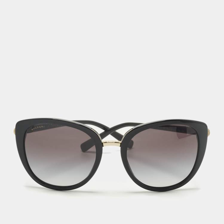 Pre Owned Bvlgari Black Gradient 8177 Cat Eye Sunglasses