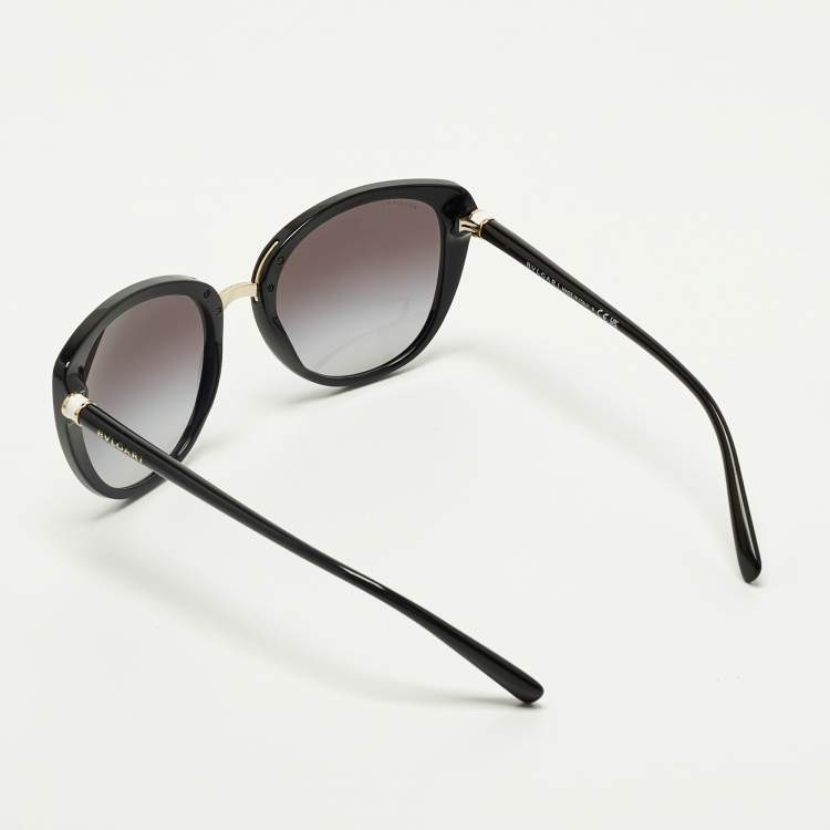 Pre Owned Bvlgari Black Gradient 8177 Cat Eye Sunglasses