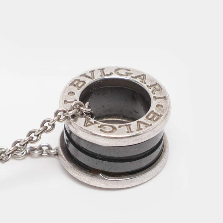 Pre Owned Bvlgari B. Zero1 Save the Children Ceramic Sterling Silver Pendant Necklace