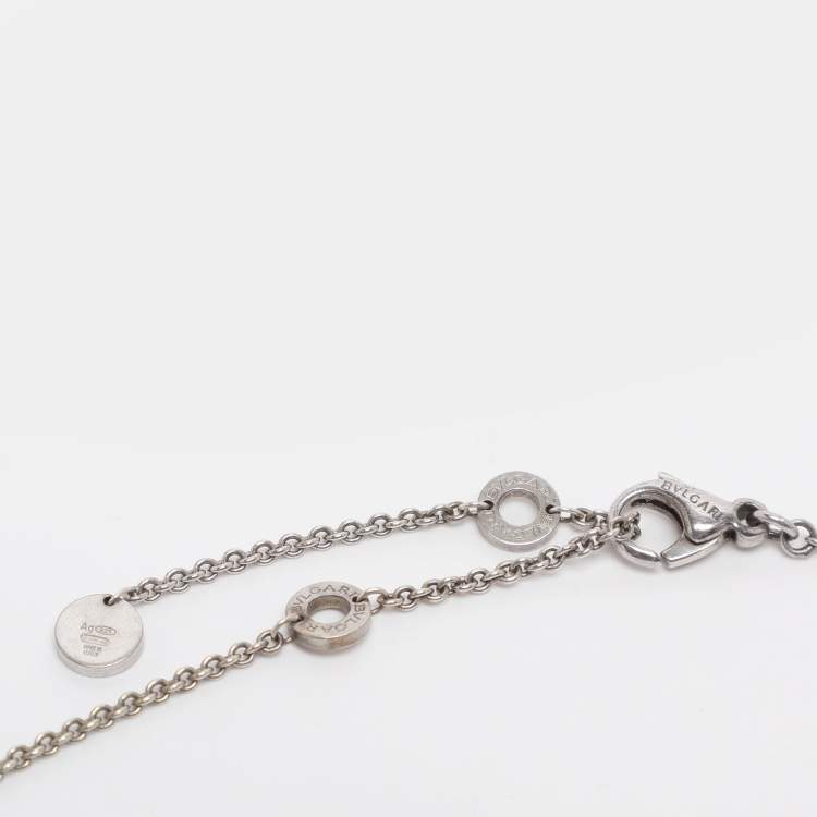 Pre Owned Bvlgari B. Zero1 Save the Children Ceramic Sterling Silver Pendant Necklace