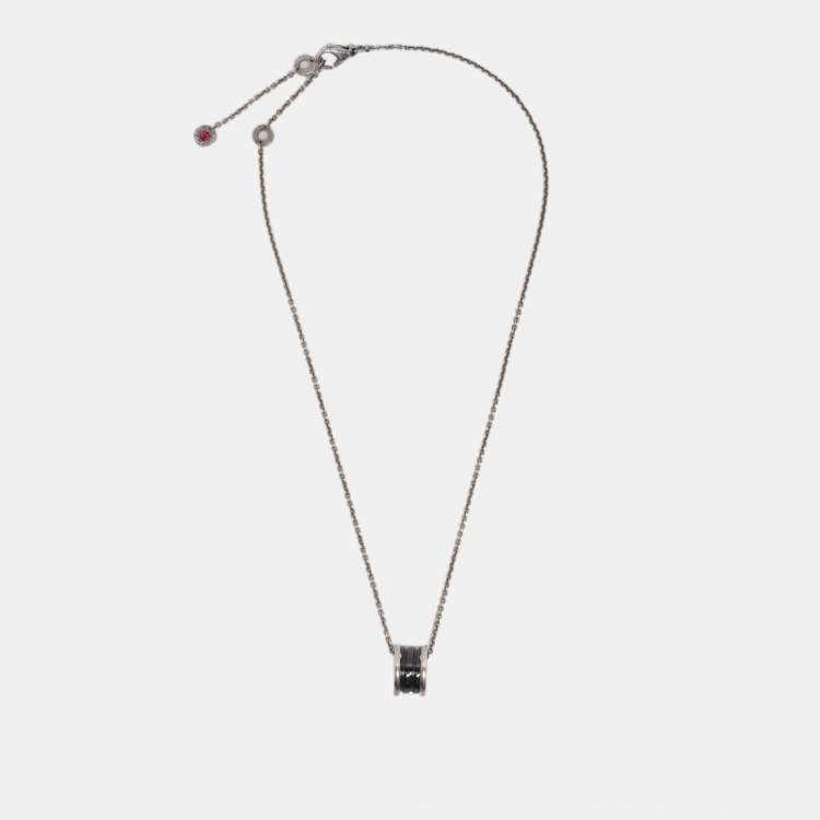 Pre Owned Bvlgari B. Zero1 Save the Children Ceramic Sterling Silver Pendant Necklace