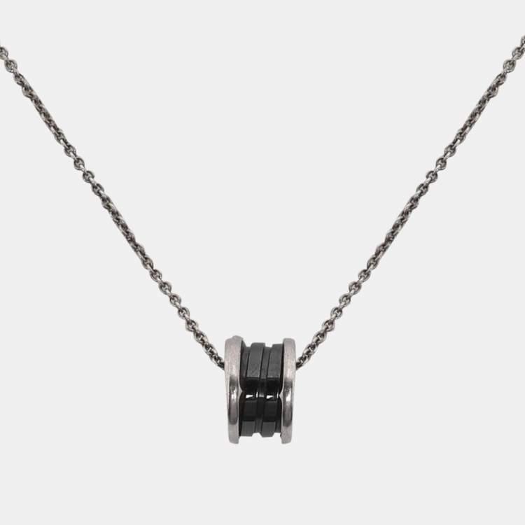 Pre Owned Bvlgari B. Zero1 Save the Children Ceramic Sterling Silver Pendant Necklace