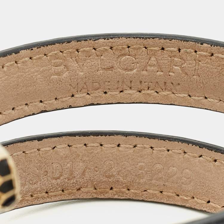 Pre Owned Bvlgari Serpenti Forever Navy Blue Leather Multi-Coiled Cleopatra Bracelet