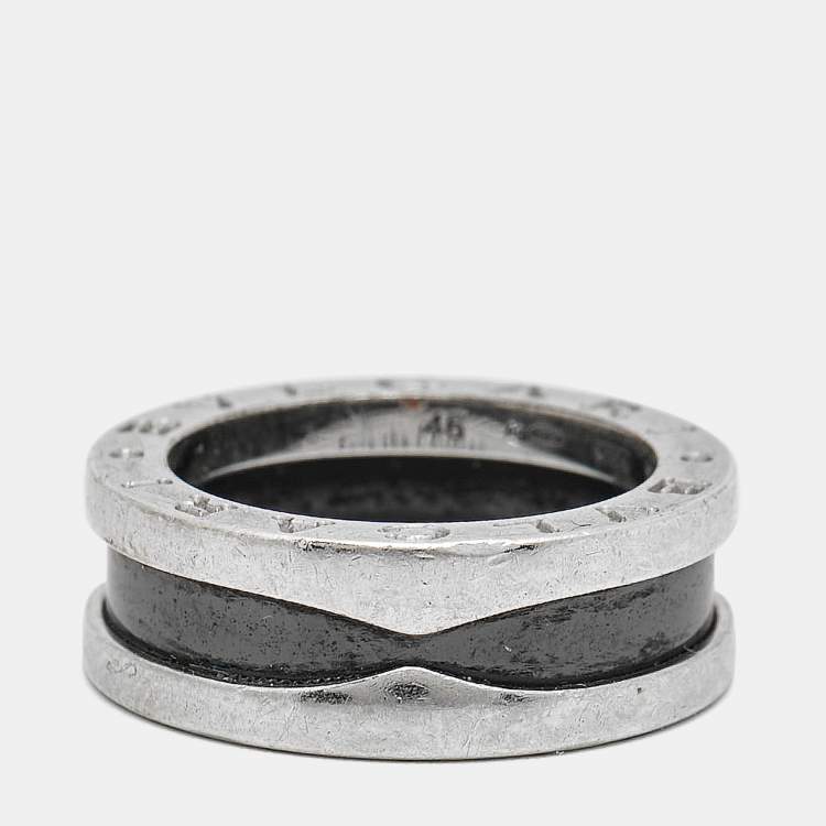 Pre Owned Bvlgari Save The Children Ceramic Sterling Silver Ring Size 46