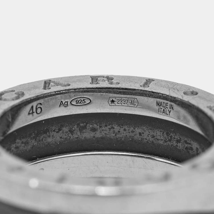 Pre Owned Bvlgari Save The Children Ceramic Sterling Silver Ring Size 46