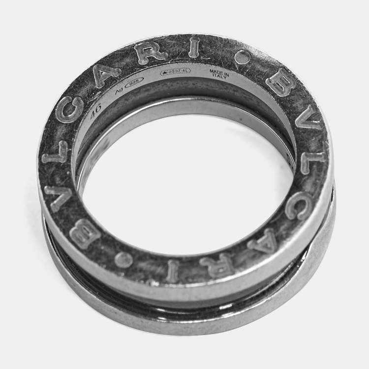 Pre Owned Bvlgari Save The Children Ceramic Sterling Silver Ring Size 46