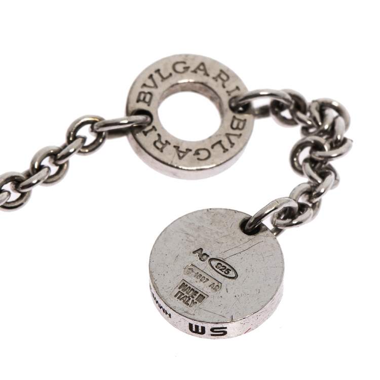 Pre Owned Bvlgari Save the Children Black Ceramic Silver Bracelet