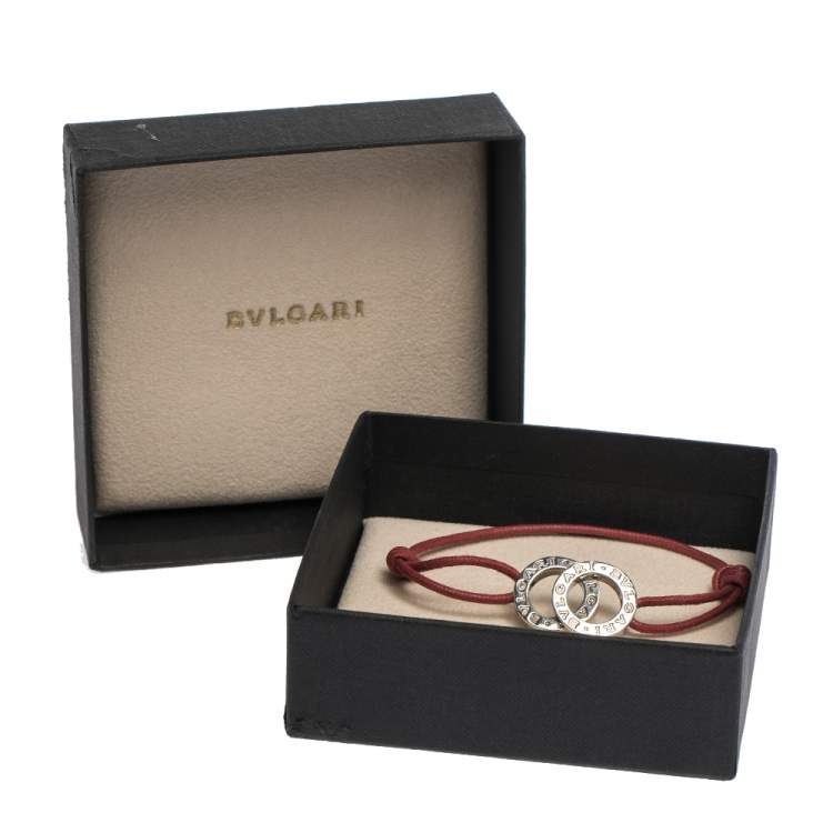 Pre Owned Bvlgari Save the Children Black Ceramic Silver Bracelet