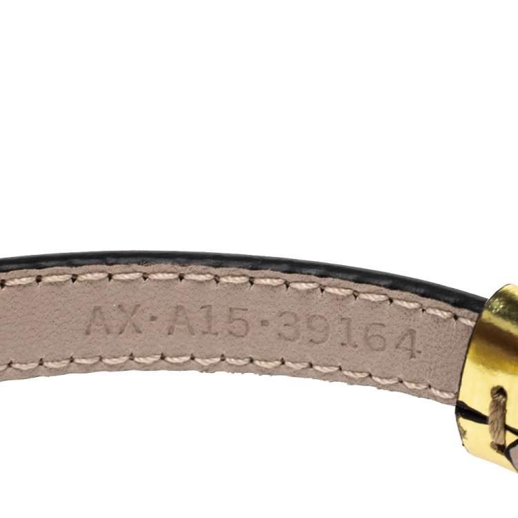 Pre Owned Bvlgari Serpenti Forever Enamel Metallic Leather Gold Plated Double Coiled Bracelet