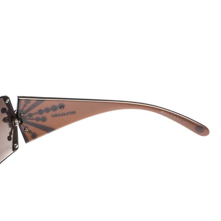 Pre Owned Bvlgari Beige/Brown Gradient Limited Edition Shield Sunglasses
