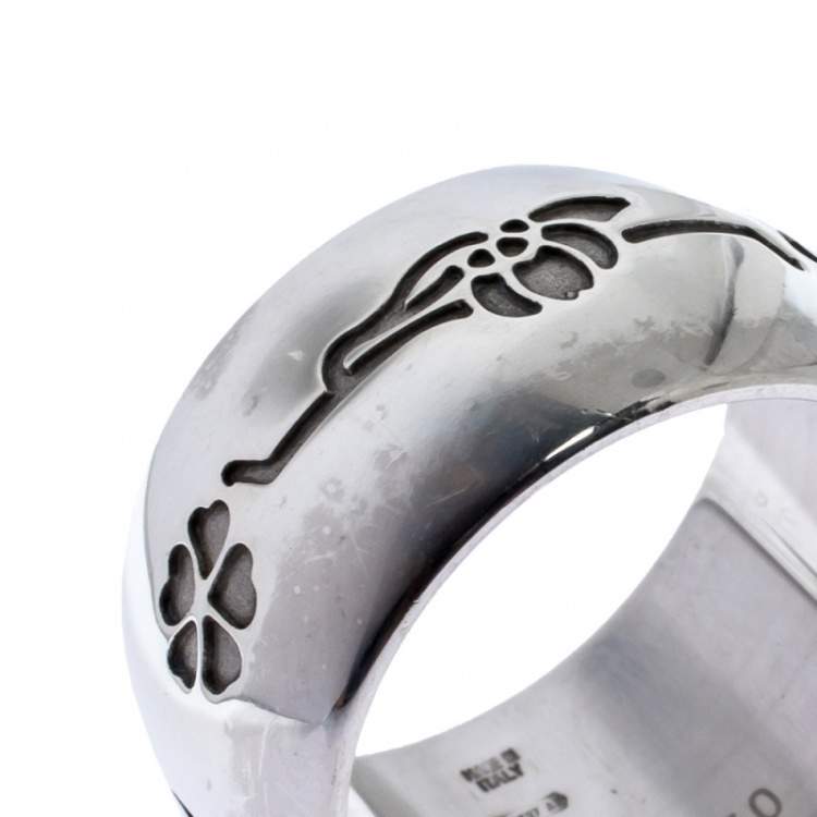 Pre Owned Bvlgari Save The Children Silver Band Ring Size 50