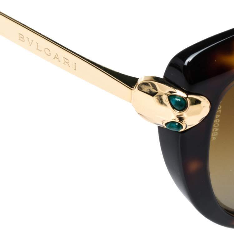 مملوكة مسبقًا Bvlgari Dark Havana /Brown Gradient 8186KB Polarised Cat Eye Sunglasses