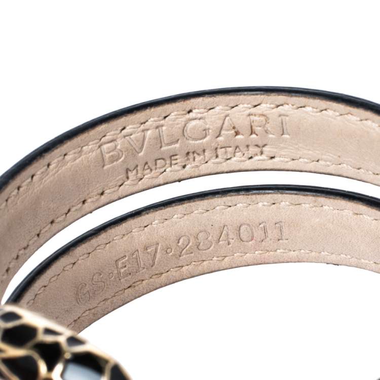 Pre Owned Bvlgari Serpenti Forever Metallic Silver Leather Multi Coiled Cleopatra Bracelet