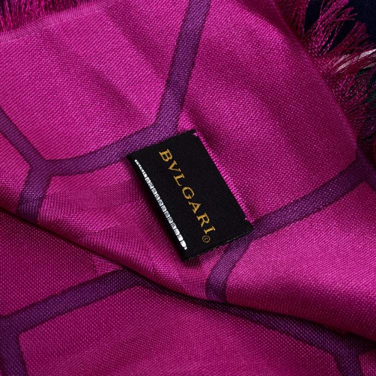 Pre Owned Bvlgari Multicolor Floral Print Silk Scarf