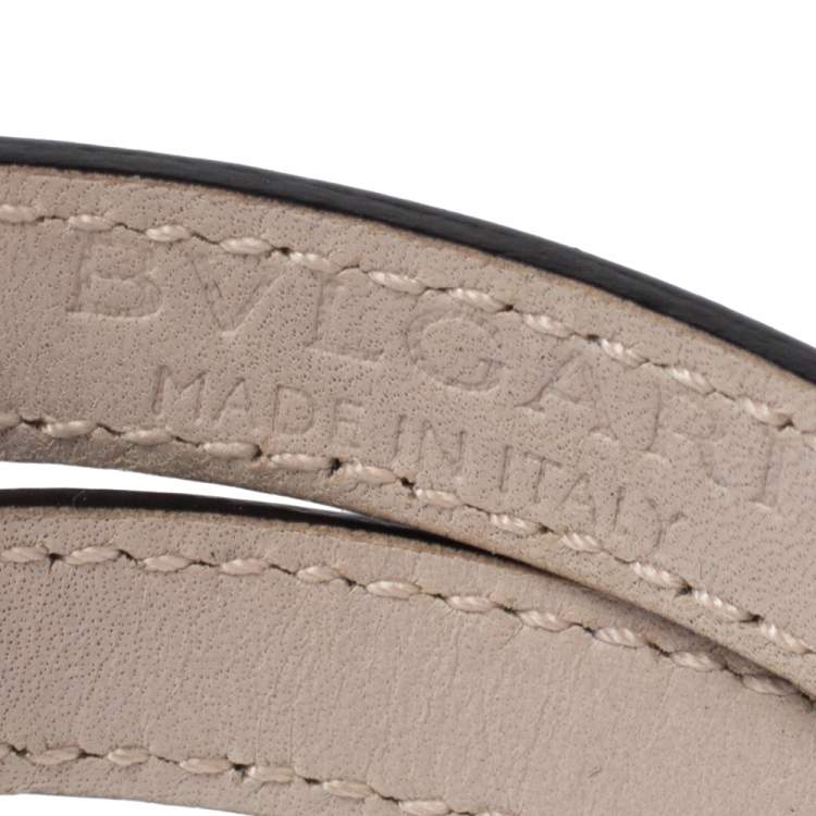 Pre Owned Bvlgari Serpenti Blue Leather Enamel Gold Plated Double Wrap Bracelet