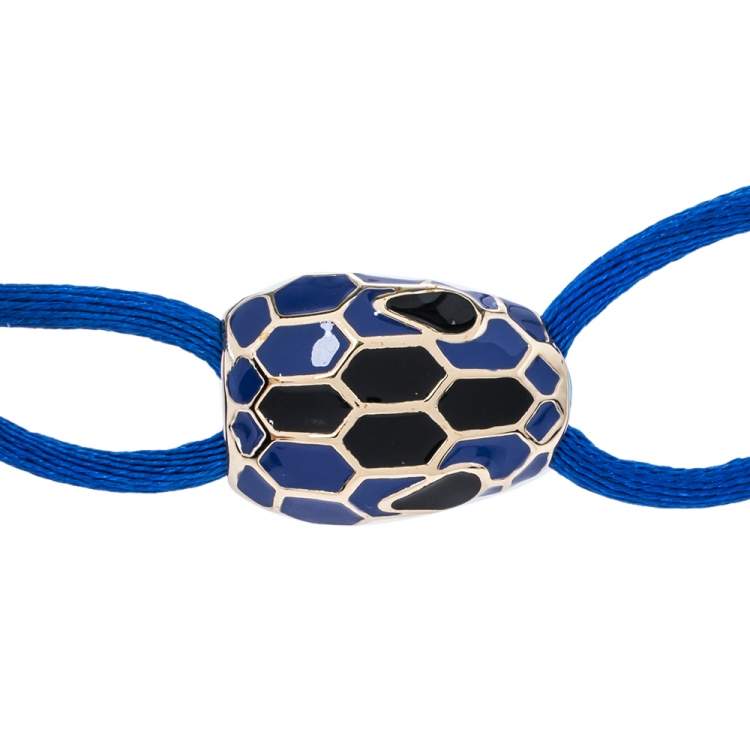 Pre Owned Bvlgari Cobalt Tourmaline Serpenti Forever Adjustable Bracelet