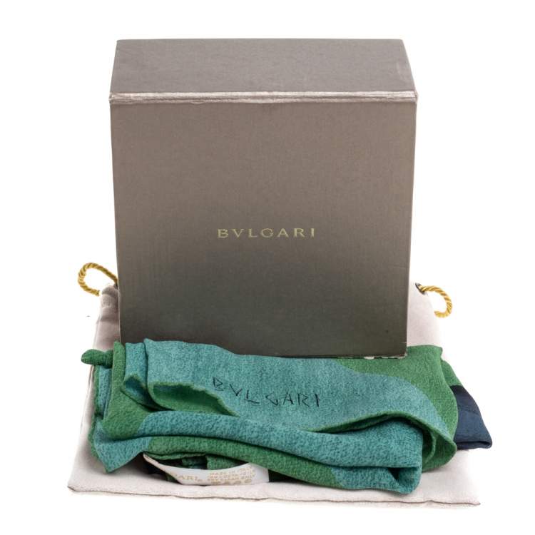 Pre Owned Bvlgari x Davide Pizzigone Green Animal Print Silk Scarf