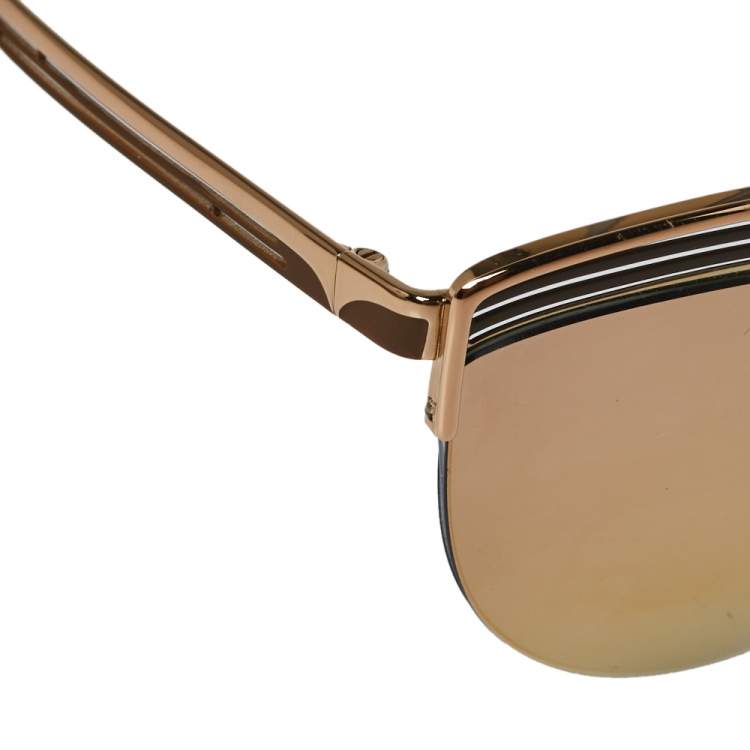 Pre Owned Bvlgari Rose Gold/ Grey Mirrored BV6118 B.Zero1 PureVibes Cat-Eye Sunglasses