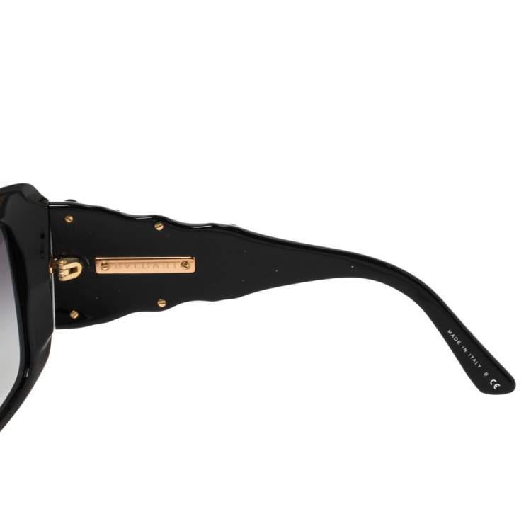 Pre Owned Bvlgari Black Gradient Limited Edition 8048-B Oversized Sunglasses