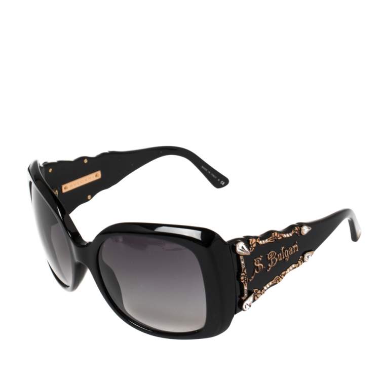 Pre Owned Bvlgari Black Gradient Limited Edition 8048-B Oversized Sunglasses